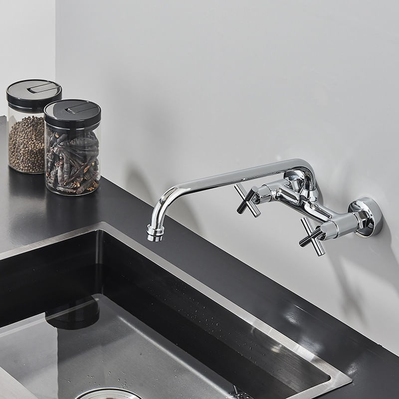 Casa si Gradina - Sanitare - Lavoar baie si accesorii - Baterii sanitare - Baterie chiuveta baie, Blackswan, Tip M314, model crom lung, dimensiune 32 cm - Infinity.ro