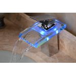 Casa si Gradina - Sanitare - Lavoar baie si accesorii - Baterii sanitare - Baterie chiuveta baie cu led, Blackswan, Tip cascada M7, sticla securizata transparenta, dimensiuni 12 x 15.2 cm - Infinity.ro