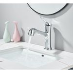 Casa si Gradina - Sanitare - Lavoar baie si accesorii - Baterii sanitare - Baterie chiuveta baie, Blackswan, Tip M352, model crom cu dus extractabil, cu doua moduri, dimensiune 17.5 cm - Infinity.ro