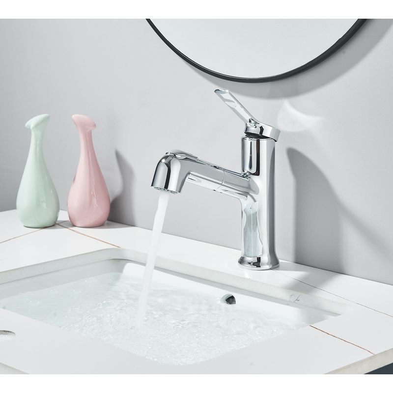 Casa si Gradina - Sanitare - Lavoar baie si accesorii - Baterii sanitare - Baterie chiuveta baie, Blackswan, Tip M352, model crom cu dus extractabil, cu doua moduri, dimensiune 17.5 cm - Infinity.ro