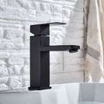 Casa si Gradina - Sanitare - Lavoar baie si accesorii - Baterii sanitare - Baterie chiuveta baie, Blackswan, Tip M105, model negru scurt, dimensiune 18.7 cm - Infinity.ro