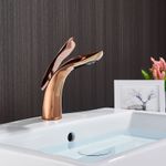 Casa si Gradina - Sanitare - Lavoar baie si accesorii - Baterii sanitare - Baterie chiuveta baie, Blackswan, Tip M90, model rose gold, dimensiune 20 cm - Infinity.ro