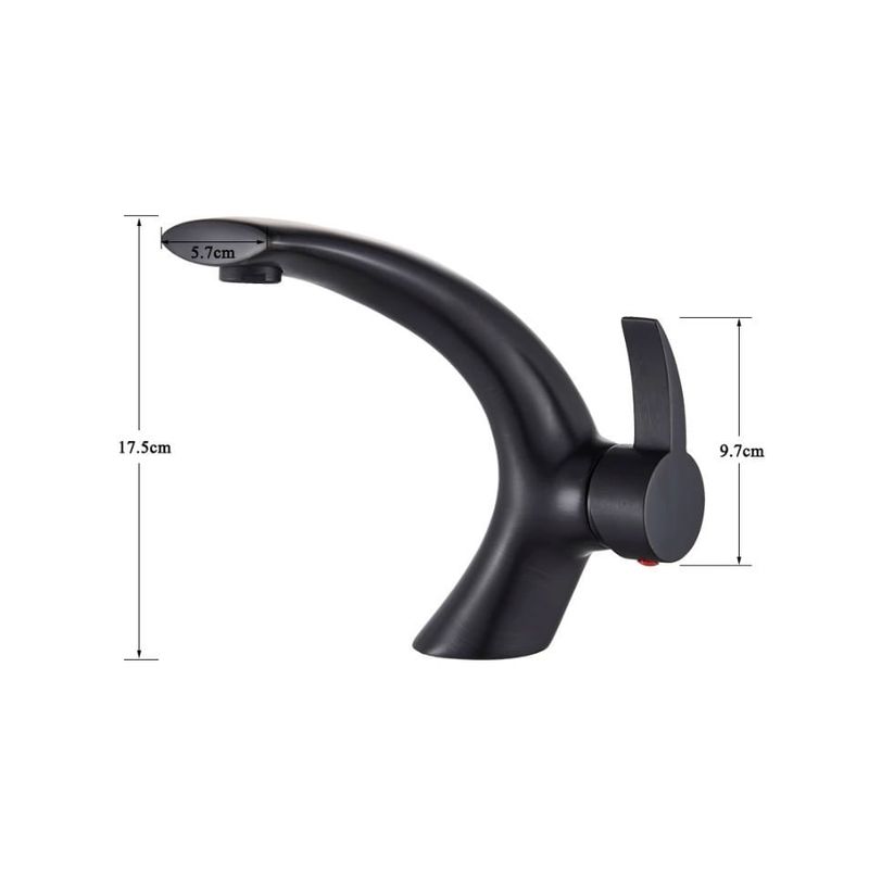 Casa si Gradina - Sanitare - Lavoar baie si accesorii - Baterii sanitare - Baterie chiuveta baie, Blackswan, Tip M54, model negru mat, dimensiune 17.5 cm - Infinity.ro