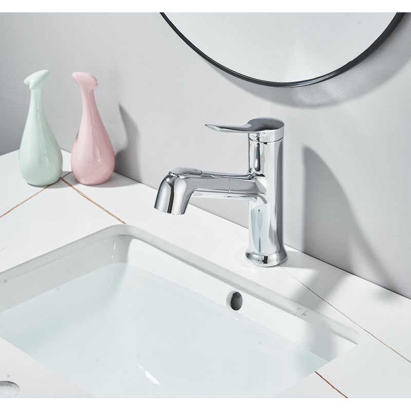 Casa si Gradina - Sanitare - Lavoar baie si accesorii - Baterii sanitare - Baterie chiuveta baie, Blackswan, Tip M352, model crom cu dus extractabil, cu doua moduri, dimensiune 17.5 cm - Infinity.ro