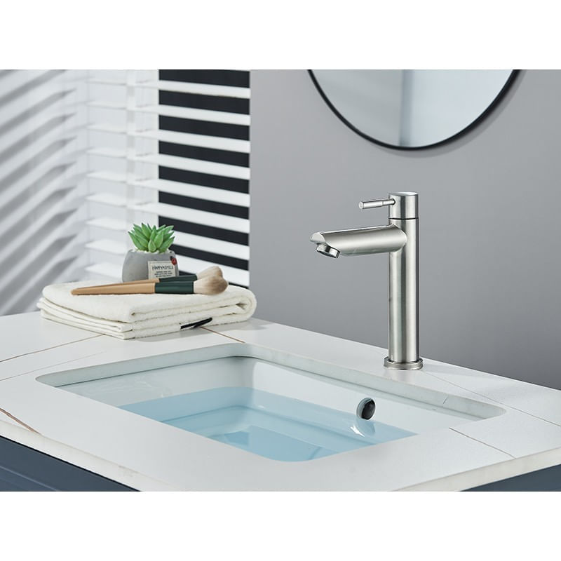 Casa si Gradina - Sanitare - Lavoar baie si accesorii - Baterii sanitare - Baterie chiuveta baie, Blackswan, Tip M302, model nichel cu montare pe chiuveta, dimensiune 17.3 cm - Infinity.ro