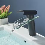 Casa si Gradina - Sanitare - Lavoar baie si accesorii - Baterii sanitare - Baterie chiuveta baie, Blackswan, Tip M91 cascada, model negru mat, dimensiune 18 cm - Infinity.ro