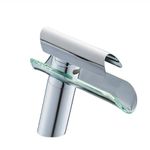 Casa si Gradina - Sanitare - Lavoar baie si accesorii - Baterii sanitare - Baterie chiuveta baie, Blackswan, Tip Cascada M63, model crom/ sticla, dimensiune 17.7 cm - Infinity.ro