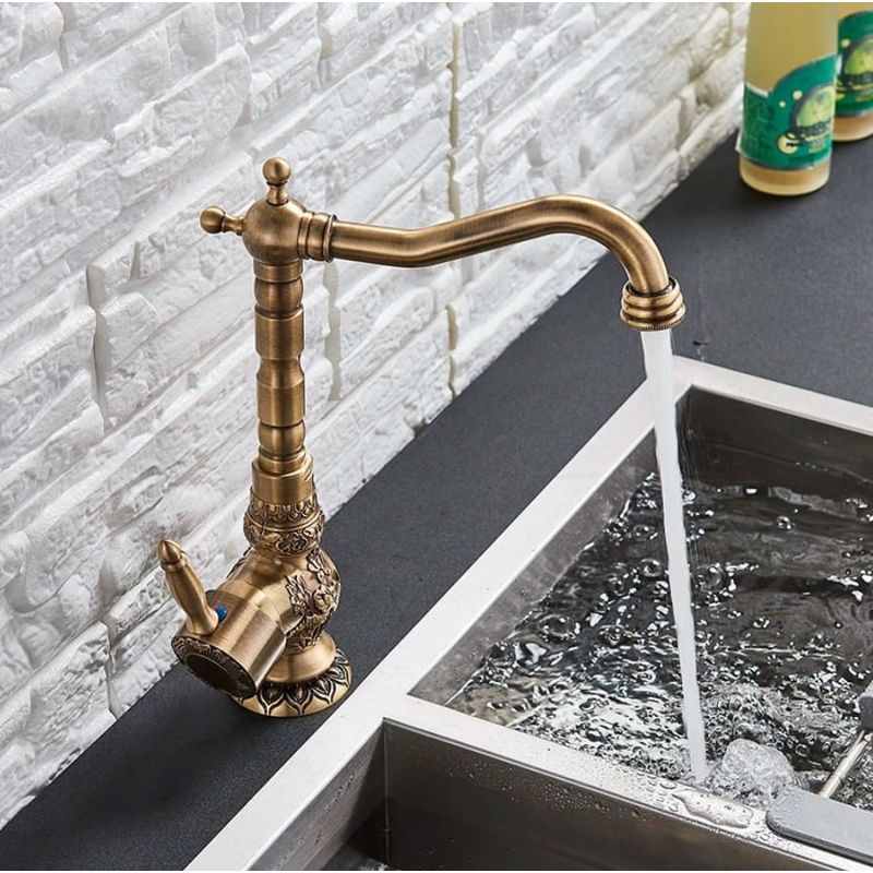 Casa si Gradina - Sanitare - Lavoar baie si accesorii - Baterii sanitare - Baterie chiuveta baie, Blackswan, Tip M38, model bronz antichizat, dimensiune 30.5 cm - Infinity.ro