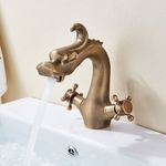 Casa si Gradina - Sanitare - Lavoar baie si accesorii - Baterii sanitare - Baterie chiuveta baie, Blackswan, Tip M266 Dragon, model bronz antichizat, dimensiune 20 cm - Infinity.ro