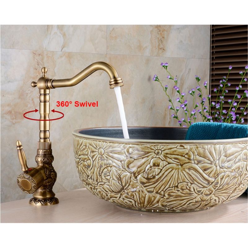 Casa si Gradina - Sanitare - Lavoar baie si accesorii - Baterii sanitare - Baterie chiuveta baie, Blackswan, Tip M38, model bronz antichizat, dimensiune 30.5 cm - Infinity.ro