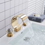 Casa si Gradina - Sanitare - Lavoar baie si accesorii - Baterii sanitare - Baterie chiuveta baie, Blackswan, Tip Cascada M27, model auriu, dimensiune 17.5 cm - Infinity.ro