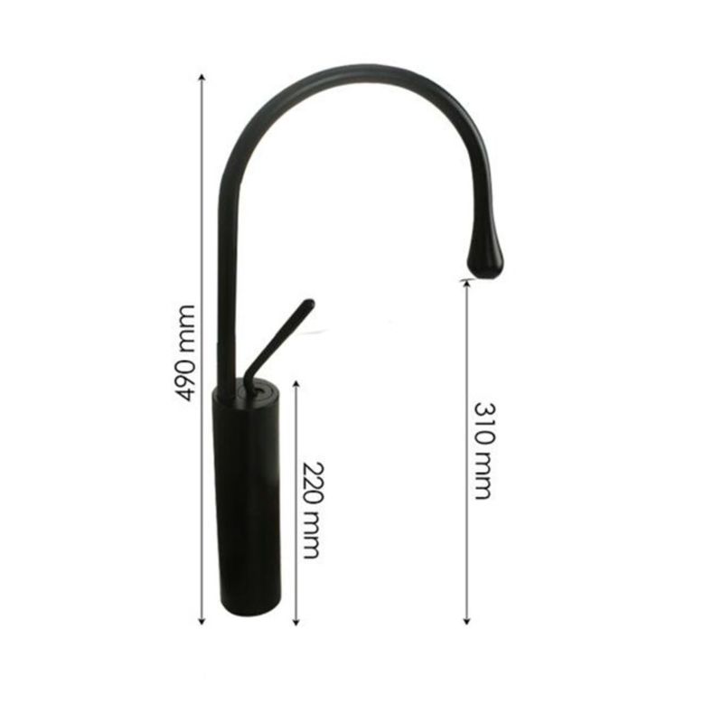 Casa si Gradina - Sanitare - Lavoar baie si accesorii - Baterii sanitare - Baterie chiuveta baie, Blackswan, Tip M67, model negru mat, dimensiune 49 cm - Infinity.ro