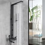 Casa si Gradina - Sanitare - Cazi si cabine de dus - Coloane si seturi de dus - Baterie dus, Blackswan, Tip M52 cu 5 functii, model negru mat, dimensiune 103 cm - Infinity.ro