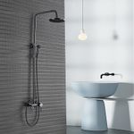 Casa si Gradina - Sanitare - Cazi si cabine de dus - Coloane si seturi de dus - Baterie dus, Blackswan, Tip M68.6, model negru antichizat, dimensiune 20 cm - Infinity.ro