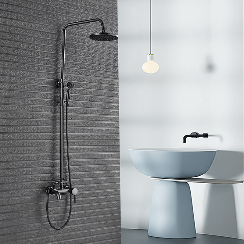 Casa si Gradina - Sanitare - Cazi si cabine de dus - Coloane si seturi de dus - Baterie dus, Blackswan, Tip M68.6, model negru antichizat, dimensiune 20 cm - Infinity.ro