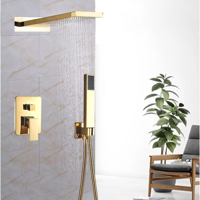 Casa si Gradina - Sanitare - Cazi si cabine de dus - Coloane si seturi de dus - Baterie dus, Blackswan, Tip M86, model auriu lucios, dimensiune 55 cm - Infinity.ro