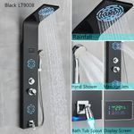 Casa si Gradina - Sanitare - Cazi si cabine de dus - Coloane si seturi de dus - Panel dus, Blackswan, Tip M9008 model negru cu LED, afisaj digital, pipa si functii SPA, dimensiune 114 cm - Infinity.ro