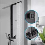 Casa si Gradina - Sanitare - Cazi si cabine de dus - Coloane si seturi de dus - Baterie dus, Blackswan, Tip M52 cu 5 functii, model negru mat, dimensiune 103 cm - Infinity.ro