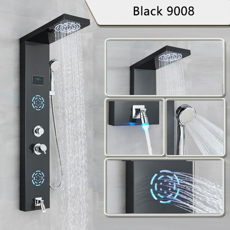 Casa si Gradina - Sanitare - Cazi si cabine de dus - Coloane si seturi de dus - Panel dus, Blackswan, Tip M9008 model negru cu LED, afisaj digital, pipa si functii SPA, dimensiune 114 cm - Infinity.ro