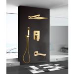 Casa si Gradina - Sanitare - Cazi si cabine de dus - Coloane si seturi de dus - Baterie dus, Blackswan, Tip M60.3, model auriu, dimensiune 30 cm - Infinity.ro