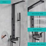 Casa si Gradina - Sanitare - Cazi si cabine de dus - Coloane si seturi de dus - Baterie dus, Blackswan, Tip M52 cu 5 functii, model negru mat, dimensiune 103 cm - Infinity.ro