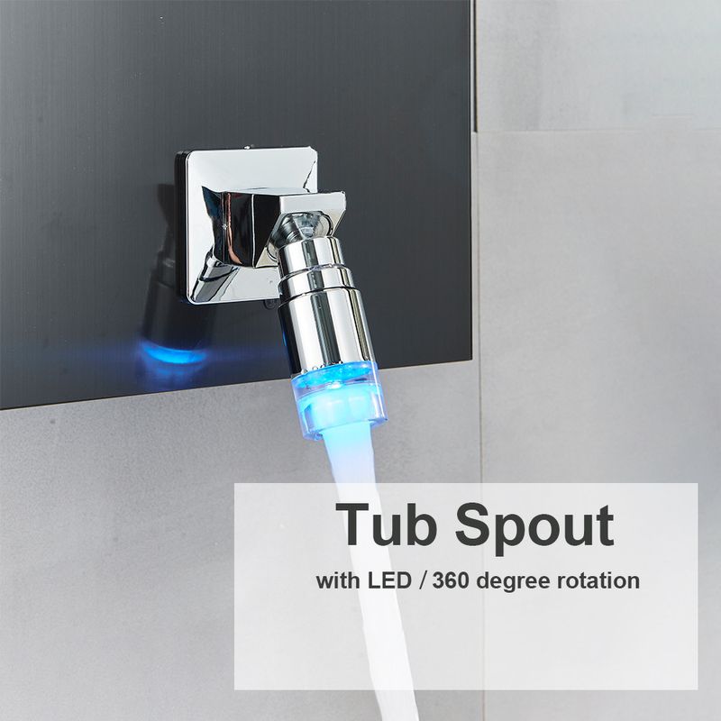 Casa si Gradina - Sanitare - Cazi si cabine de dus - Coloane si seturi de dus - Panel dus, Blackswan, Tip M9008 model negru cu LED, afisaj digital, pipa si functii SPA, dimensiune 114 cm - Infinity.ro