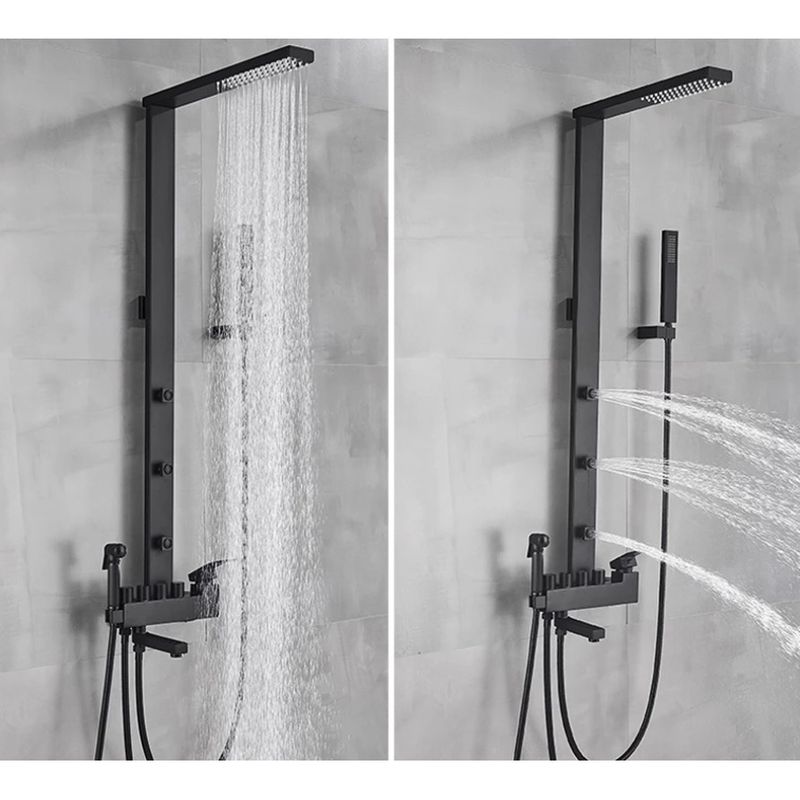 Casa si Gradina - Sanitare - Cazi si cabine de dus - Coloane si seturi de dus - Baterie dus, Blackswan, Tip M52 cu 5 functii, model negru mat, dimensiune 103 cm - Infinity.ro