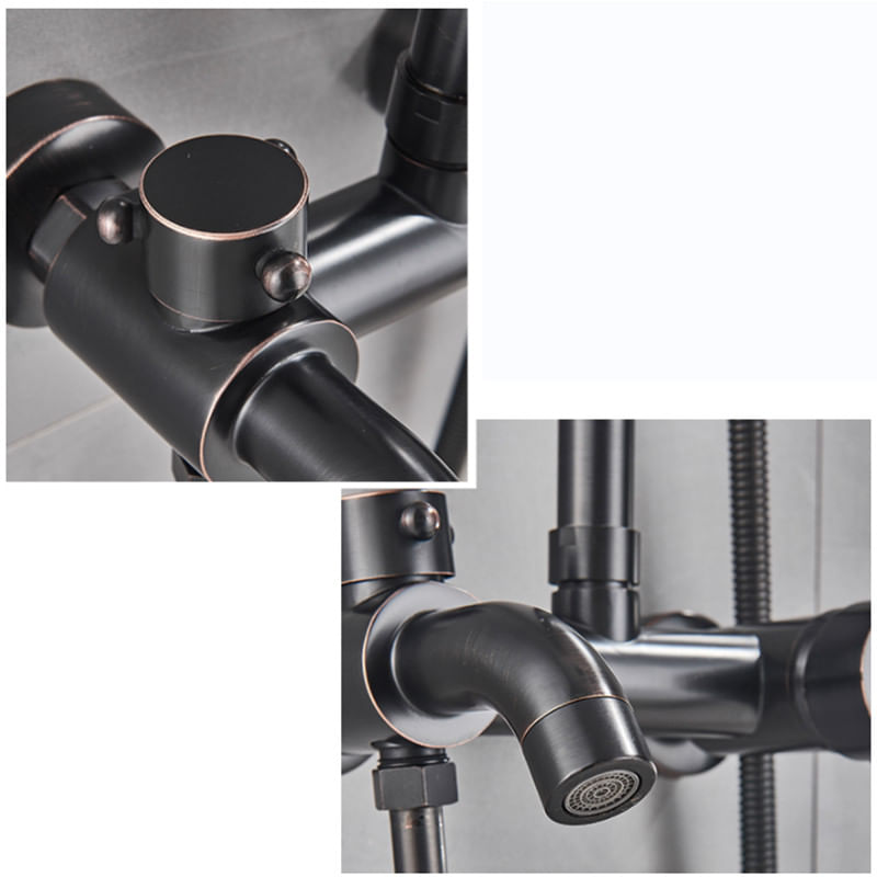 Casa si Gradina - Sanitare - Cazi si cabine de dus - Coloane si seturi de dus - Baterie dus, Blackswan, Tip M68.6, model negru antichizat, dimensiune 20 cm - Infinity.ro