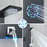Casa si Gradina - Sanitare - Cazi si cabine de dus - Coloane si seturi de dus - Panel dus, Blackswan, Tip M9008 model negru cu LED, afisaj digital, pipa si functii SPA, dimensiune 114 cm - Infinity.ro