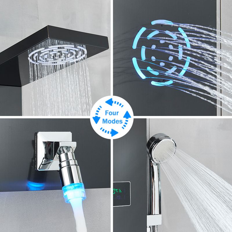 Casa si Gradina - Sanitare - Cazi si cabine de dus - Coloane si seturi de dus - Panel dus, Blackswan, Tip M9008 model negru cu LED, afisaj digital, pipa si functii SPA, dimensiune 114 cm - Infinity.ro