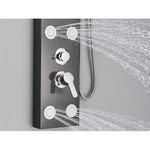 Casa si Gradina - Sanitare - Cazi si cabine de dus - Coloane si seturi de dus - Panel dus, Blackswan, Tip M7001 model negru cu cap de dus, raft depozitare si functii SPA, dimensiune 111 cm - Infinity.ro