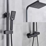 Casa si Gradina - Sanitare - Cazi si cabine de dus - Coloane si seturi de dus - Baterie dus, Blackswan, Tip M80.1 Termostat, model negru mat, dimensiune 20 cm - Infinity.ro