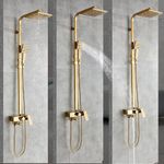 Casa si Gradina - Sanitare - Cazi si cabine de dus - Coloane si seturi de dus - Coloana dus, Blackswan, Tip M119, model auriu lucios ajustabil, cu pipa mobila, dimensiune 115 cm - Infinity.ro