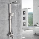 Casa si Gradina - Sanitare - Cazi si cabine de dus - Coloane si seturi de dus - Baterie dus, Blackswan, Tip M5, model nichel mat, dimensiune 20 cm - Infinity.ro