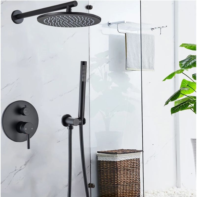 Casa si Gradina - Sanitare - Cazi si cabine de dus - Coloane si seturi de dus - Baterie dus, Blackswan, Tip M68.3, model negru mat, dimensiune 30 cm - Infinity.ro