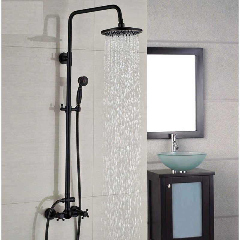 Casa si Gradina - Sanitare - Cazi si cabine de dus - Coloane si seturi de dus - Baterie dus, Blackswan, Tip M17.5, model negru antichizat, dimensiune 20 cm - Infinity.ro