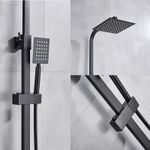 Casa si Gradina - Sanitare - Cazi si cabine de dus - Coloane si seturi de dus - Baterie dus, Blackswan, Tip M80.2 Termostat, model negru mat, dimensiune 20 cm - Infinity.ro