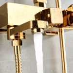 Casa si Gradina - Sanitare - Cazi si cabine de dus - Coloane si seturi de dus - Coloana dus, Blackswan, Tip M119, model auriu lucios ajustabil, cu pipa mobila, dimensiune 115 cm - Infinity.ro