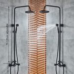 Casa si Gradina - Sanitare - Cazi si cabine de dus - Coloane si seturi de dus - Baterie dus, Blackswan, Tip M17.5, model negru antichizat, dimensiune 20 cm - Infinity.ro