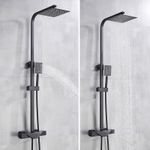 Casa si Gradina - Sanitare - Cazi si cabine de dus - Coloane si seturi de dus - Baterie dus, Blackswan, Tip M80.2 Termostat, model negru mat, dimensiune 20 cm - Infinity.ro