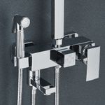 Casa si Gradina - Sanitare - Cazi si cabine de dus - Coloane si seturi de dus - Coloana dus, Blackswan, Tip M126, model crom lucios ajustabil, cu pipa mobila, dus presiune si etajera, dimensiune 20 cm - Infinity.ro