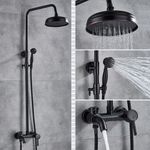 Casa si Gradina - Sanitare - Cazi si cabine de dus - Coloane si seturi de dus - Baterie dus, Blackswan, Tip M68.5, model negru antichizat, dimensiune 20 cm - Infinity.ro