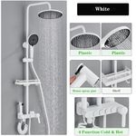 Casa si Gradina - Sanitare - Cazi si cabine de dus - Coloane si seturi de dus - Coloana dus, Blackswan, Tip M209, model alb, cu 4 cai si dus cu presiune, dimensiune 116 cm - Infinity.ro