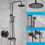 Casa si Gradina - Sanitare - Cazi si cabine de dus - Coloane si seturi de dus - Baterie dus, Blackswan, Tip M68.5, model negru mat, dimensiune 20 cm - Infinity.ro