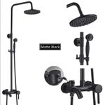 Casa si Gradina - Sanitare - Cazi si cabine de dus - Coloane si seturi de dus - Baterie dus, Blackswan, Tip M68.5, model negru mat, dimensiune 20 cm - Infinity.ro