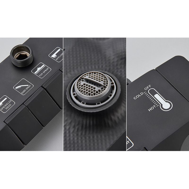 Casa si Gradina - Sanitare - Cazi si cabine de dus - Coloane si seturi de dus - Coloana dus, Blackswan, Tip M166, model negru ajustabil, cu pipa ascunsa si dus cu presiune, dimensiune 120 cm - Infinity.ro