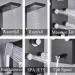 Casa si Gradina - Sanitare - Cazi si cabine de dus - Coloane si seturi de dus - Panel dus, Blackswan, Tip M1258 model negru cu LED, afisaj digital, pipa si functii SPA, dimensiune 121 cm - Infinity.ro