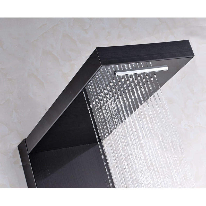 Casa si Gradina - Sanitare - Cazi si cabine de dus - Coloane si seturi de dus - Panel dus, Blackswan, Tip M1258 model negru cu LED, afisaj digital, pipa si functii SPA, dimensiune 121 cm - Infinity.ro