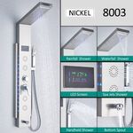 Casa si Gradina - Sanitare - Cazi si cabine de dus - Coloane si seturi de dus - Panel dus, Blackswan, Tip M8003, model nichel cu pipa, afisaj digital, LED si functii SPA, dimensiune 125 cm - Infinity.ro