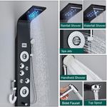 Casa si Gradina - Sanitare - Cazi si cabine de dus - Coloane si seturi de dus - Panel dus, Blackswan, Tip M8006, model negru cu pipa, afisaj digital, LED si functii SPA, dus bideu, dimensiune 128 cm - Infinity.ro
